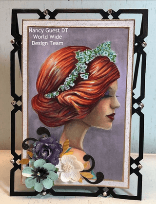 Grayscale Coloring Page, Romantic Girl Portrait girl. The Inspiration - The Art of Julia Spiri