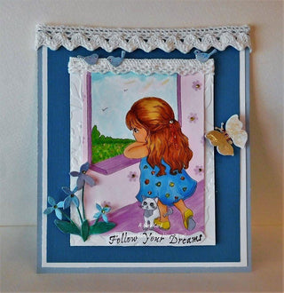 Coloring pages, Cute Girl is looking at the window. Little Lori - The Art of Julia Spiri