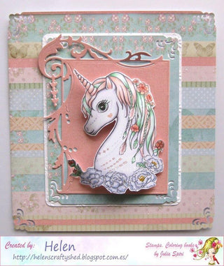 Coloring Pages, Fantasy Unicorn with Flowers. Spirit Dreamer - The Art of Julia Spiri