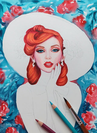Original Watercolor Painting. Madeline - The Art of Julia Spiri
