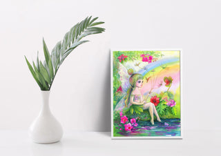 Original Watercolor Painting. Tropical Fairy - The Art of Julia Spiri