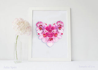 Watercolor Wreaths, Bouquets, Heart, Frames. Orchids Flower, Hand Painted Floral Clip Art, Watercolor Flowers, Invitation Wedding flowers - The Art of Julia Spiri